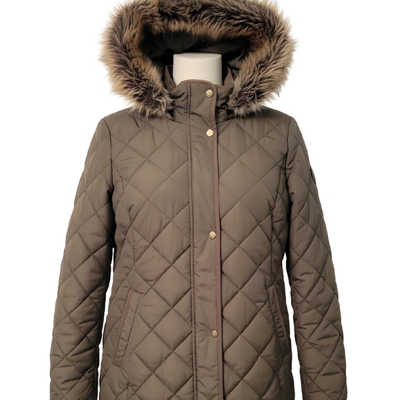 Ralph Lauren Jackets & Blazers - Ralph Lauren Olive Quilted Puffer Coat with Faux Fur